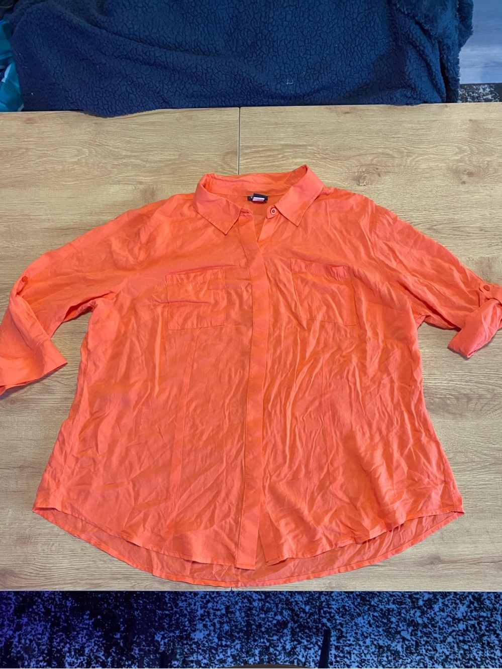Torrid Vibrant Orange Button-Up Shirt